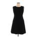 Halogen Casual Dress - A-Line Crew Neck Sleeveless: Black Solid Dresses - Women's Size 14