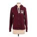 Roots Zip Up Hoodie: Burgundy Solid Tops - Women's Size Small