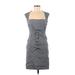 Nicole Miller Casual Dress - Sheath Square Sleeveless: Gray Dresses - Women's Size 6