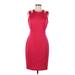 Calvin Klein Casual Dress - Bodycon: Red Solid Dresses - Women's Size 8