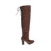 Qupid Boots: Brown Solid Shoes - Women's Size 9 - Round Toe