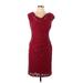 Lauren by Ralph Lauren Cocktail Dress - Party: Burgundy Solid Dresses - Women's Size 10