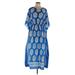 Shein Casual Dress V-Neck Short sleeves: Blue Dresses - Women's Size Large