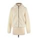 Divided by H&M Fleece Jacket: Short Ivory Print Jackets & Outerwear - Women's Size Small