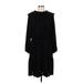 Ann Taylor Casual Dress - Popover Ruffles Long sleeves: Black Dresses - Women's Size Large