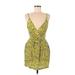 MYNE Ashley Ann Casual Dress - Mini V-Neck Sleeveless: Yellow Dresses - Women's Size 6