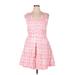 Gap Casual Dress - Fit & Flare: Pink Jacquard Dresses - Women's Size 14