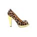Coach Heels: Yellow Baroque Print Shoes - Women's Size 8 1/2