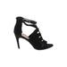 Christian Siriano for Payless Heels: Strappy Stiletto Feminine Black Solid Shoes - Women's Size 8 1/2 - Open Toe
