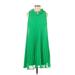 DKNY Casual Dress - Mini High Neck Sleeveless: Green Solid Dresses - New - Women's Size 4