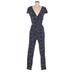 J.Crew Mercantile Jumpsuit V Neck Short Sleeve: Blue Polka Dots Jumpsuits - Women's Size 2X-Small