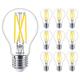 PHILIPS Pack of 10 x Master Value 5.9W (60W Replacement) A60 LED, Dim Tone 2200K-2700K, E27 Edison Screw, Clear Glass Bulb (10)