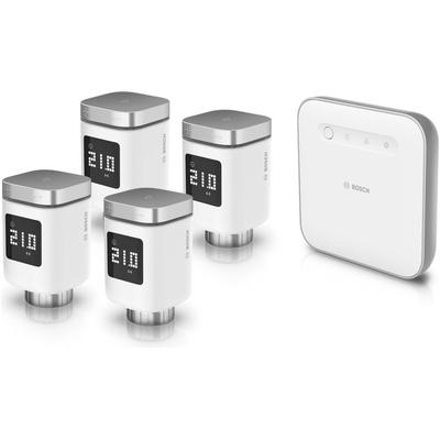 BOSCH Smart-Home-Station "Smart Home Starter Set mit Controller II und 4 Thermostaten", weiß (weiß, silber), B:10cm H:10