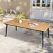 Pellebant Outdoor Rectangle Aluminum Dining Table with Umbrella Hole