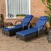Outsunny Reclining Chaise Lounge Chair, Thickly Cushioned, Headrest, Armrests, Rolling Outdoor PE Rattan Sun Bathing Chair