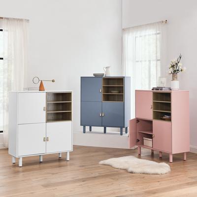 Multifunctional Storage Cabinet Sideboard With 3 Door And Leather Handle