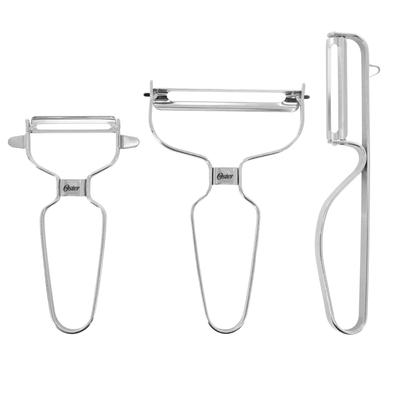 3 Piece Stainless Steel Lightweight Peeler Set in Silver