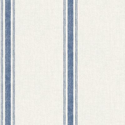 Chesapeake Linette Blue Fabric Stripe Wallpaper - 20.5in x 396in x 0.025in