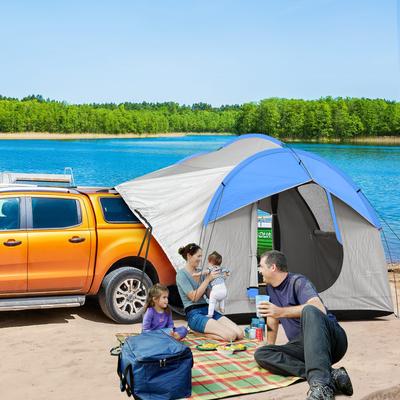 Outsunny SUV Tent, 2000mm Waterproof Truck Tent with 3 Doors and Mesh Window, for 5-6 Person Camping Outdoor Travel,