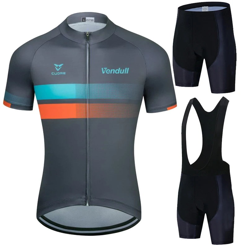 New VENDULL Pro Team Summer manica corta Cycling Jersey Set uomo abbigliamento da ciclismo MTB Bicycle Outdoor Cycling Suit 19D Gel Pad