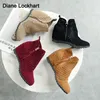 2023 neue Plattform Durchbrochene Frauen Stiefeletten Herbst Keil Heels Ausschnitt Booties Flock Sommer Mesh Boote Für Damen Party Schuhe