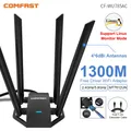 Comfast 1300Mbps Adaptador Scheda di rete USB 2.4G e 5GHz Adattatore WiFi wireless Antenna 4*6dbi ad alto guadagno Desktop Linux Wi-Fi Ricevi