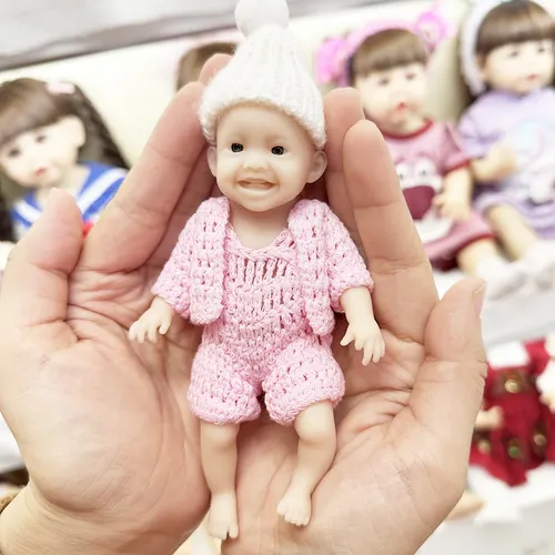 18cm 7 Zoll wieder geborene Baby puppen Mini Mädchen Puppen Super Floppy Silikon Mini lebensechte