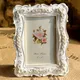 White Color Frame Photo Holder European Style Rose Decorated Picture Frame Creative Desktop