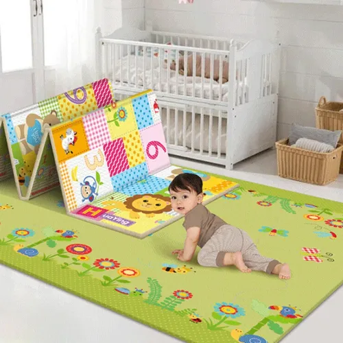 Baby Spiel matte faltbarer Kinder teppich doppelseitiger Cartoon Kinderzimmer Teppich