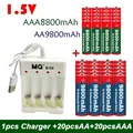 New 1.5V Rechargeable Battery AAA 8800Mah+AA 9800 Mah Plus Charger Set Alkaline Technology