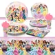 Disney Princess Kids Girls Birthday Party Decoration Set Paper Cup Plate Banner Hat Straw Gift Bag