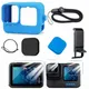 Silicone Case Set for GoPro Hero 12 11 10 9 Black Tempered Glass Screen Protector Protective Film