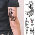 Autocollant de tatouage temporaire petite taille Scorpion crâne serpent Animal enfant faux