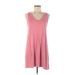 Gap Casual Dress - Shift V-Neck Sleeveless: Pink Solid Dresses - Women's Size Medium Petite