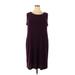 R&M Richards Casual Dress - Shift: Burgundy Solid Dresses - New - Women's Size 18