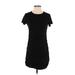 Antistar Casual Dress - Mini Crew Neck Short sleeves: Black Solid Dresses - Women's Size Small