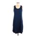 32 Degrees Casual Dress - Shift Scoop Neck Sleeveless: Blue Print Dresses - Women's Size Medium