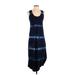 Gap Casual Dress - A-Line Scoop Neck Sleeveless: Blue Tie-dye Dresses - Women's Size X-Small