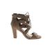 Torrid Heels: Tan Solid Shoes - Women's Size 8 Plus - Open Toe