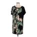 Dana Buchman Casual Dress - Mini: Black Floral Dresses - Women's Size Large