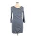 Sophie Max Casual Dress - Sheath Scoop Neck 3/4 sleeves: Gray Print Dresses - Women's Size X-Large