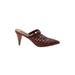 Veronica Beard Mule/Clog: Burgundy Print Shoes - Women's Size 39.5 - Pointed Toe