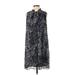 DKNY Casual Dress: Black Paint Splatter Print Dresses - Women's Size 2