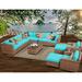 Lark Manor™ Ambroselli 13 Piece Wicker Sectional Seating Group w/ Cushions Synthetic Wicker/All - Weather Wicker/Wicker/Rattan in Brown | Outdoor Furniture | Wayfair