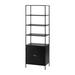 Joss & Main Julina Iron Storage Bookcase in Black/Yellow | 72 H x 24 W x 16 D in | Wayfair 59C8E27EAC7243FA98707C4DF63A94EC