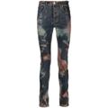 Spray-pattern Slim-fit Jeans - Blue - Purple Brand Jeans