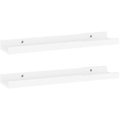 Wandregale 2 Stk. Wandboard Hochglanz-Weiß 40x9x3 cm vidaXL Image