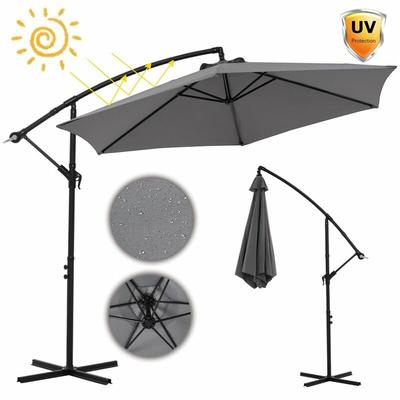 Sonnenschirm Grau Strandschirm Kurbelschirm 300 cm Ampelschirm Gartenschirm Marktschirm Image