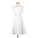White House Black Market Casual Dress - A-Line: White Solid Dresses - Women's Size 2