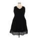 Jessica London Casual Dress - A-Line V Neck Sleeveless: Black Print Dresses - Women's Size 18